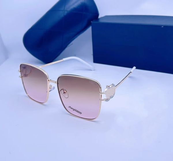 Sonnenbrille für Frauen 2024 Metallrahmen Klassisch Vintage Designer Luxus Pilot Radfahren Fahren Mode Brillenzubehör Gafas de Sol 1010