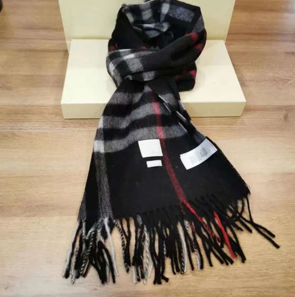 Sciarpa di design in cashmere invernale al 100% di alta qualità morbida e spessa moda uomo donna sciarpe di lusso neutro classico plaid grande mantello scozzese imitazione 5 colori Alta qualità