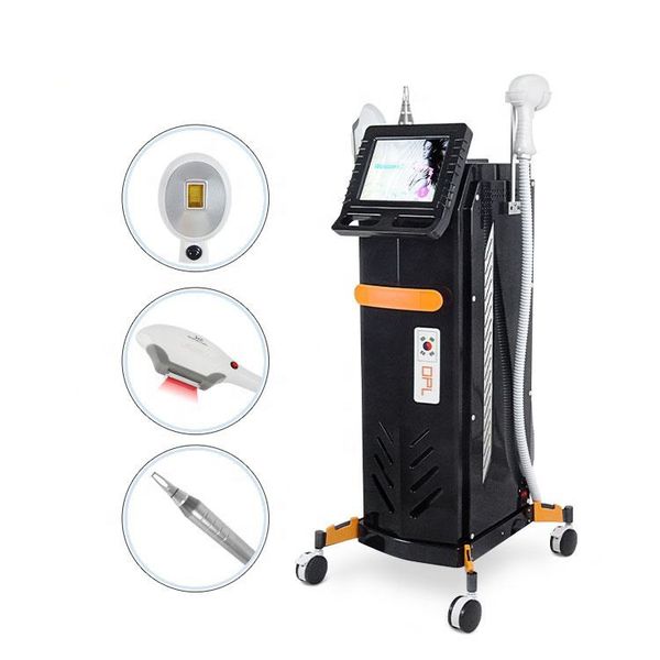 CE Approved 3 Handles Diode Laser 808 Freezing Point Hair Remove OPT IPL Blood Vessels Removal Picosecond Tattoo Remove Skin Brightening Tone Improving Machine