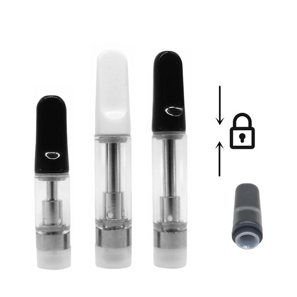 TH205 Seramik Bobin Vape Sepetleri'ne basın 0.5ml 0.8ml 1.0ml Cam Atomizer Tank 510 Kalın Yağ Buharlaştırıcı Boş Seramik Kartuşları