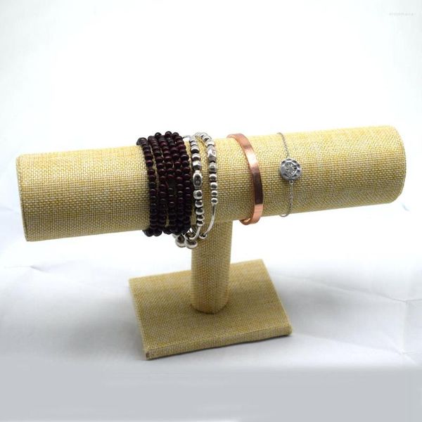 Sacchetti per gioielli Vetrina per orologi a catena con supporto per espositore per bracciale in lino