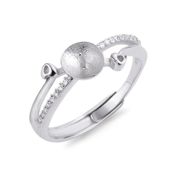 Süßwasserperlen-Ringmontage-Designs für Frauen, 925er-Sterlingsilber, Zirkon-Ringrohlinge, Zubehör, 5 Stück251Q