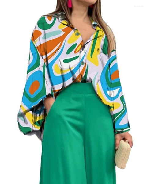 Roupas étnicas 2023 Moda de verão Africano Mulheres Vibra Vibra Poliéster Duas peças Pets Top e Long Pant Suit de roupas