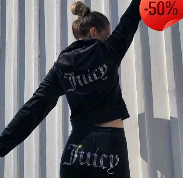 5Adesigner Juicy Apple Trainingsanzug Damen Samt Nähanzüge Outfit Zweiteiler Jogging Set Velour Sweatshirt Met Hoodie Hosenanzug Damen Y2k