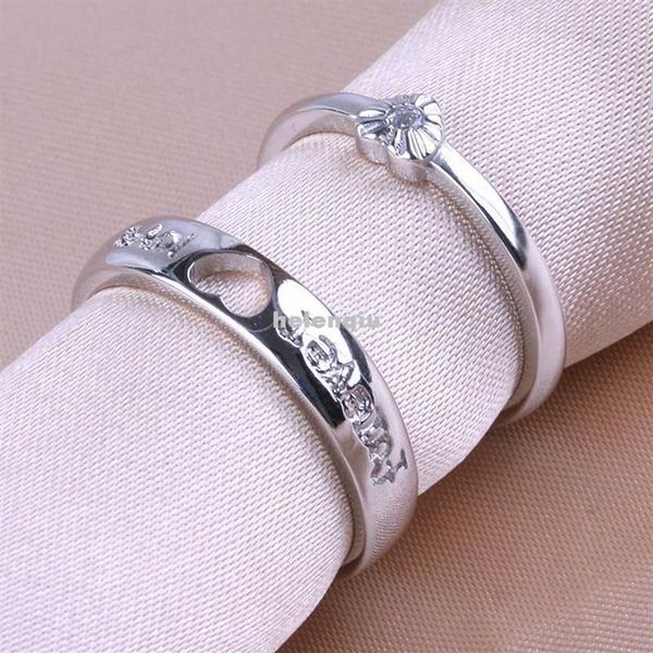 925 Sterling Silber Ringe Diamant Ring Liebe Paar Ring Öffnung Kreative Mode Ringe Für Immer Love315N