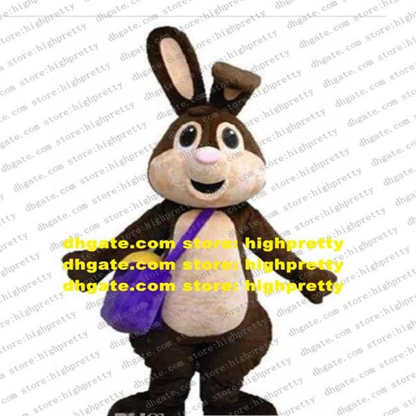 Costume da mascotte coniglio coniglietto marrone per adulto personaggio dei cartoni animati vestito apertura e chiusura promozioni di marketing zz7754276n