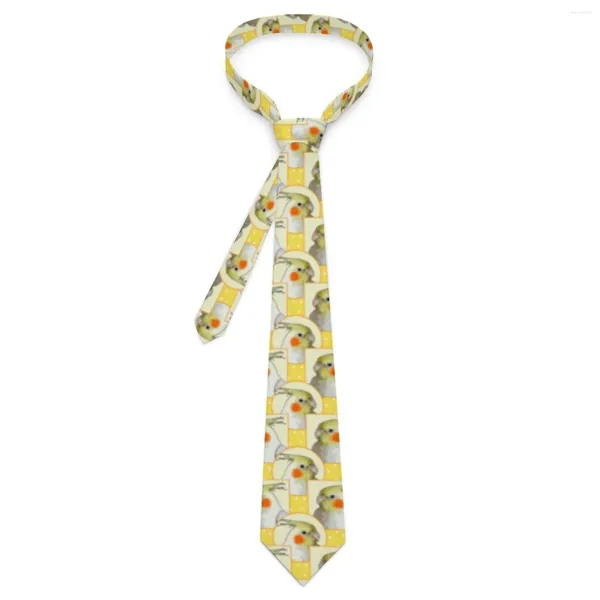 Papillon Giallo Cravatta Pappagallo Animale Domestico Simpatici Uccelli Stampa Cosplay Festa Collo Unisex Adulto Cool Moda Cravatta Accessori Design Collare