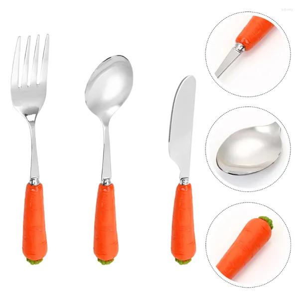 Set di posate Set Cucchiaio Forchette Forchetta Cucchiai Posate Bambini Bambino Acciaio inossidabile Antipasto Bambino Bambino Dessert Utensili in metallo Cena