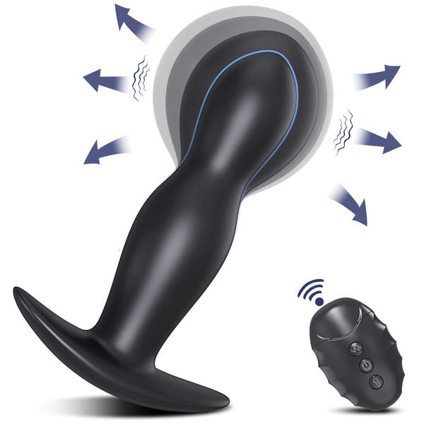 Brinquedo sexual massageador inflável bunda anal plug controle remoto ânus bomba vibrador brinquedos adultos para mulheres homens