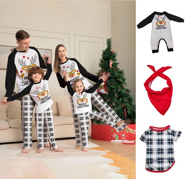 Одинаковые комплекты для всей семьи. Зима 2024. Рождественский пижамный комплект для мамы, папы и ребенка. Повседневная мягкая одежда с принтом лося. Пижама в рождественском стиле 231128