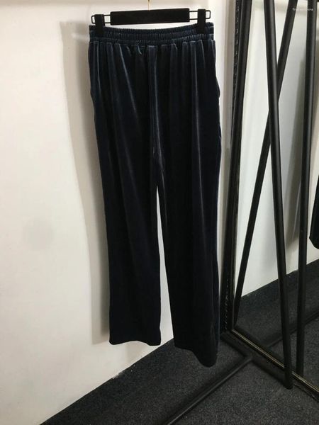 Felpe con cappuccio da donna Set da 2 pezzi Velluto Logo Lettera Ricamo Manica lunga Cerniera Giacca con cappuccio stile sportivo Pantaloni sportivi a gamba dritta