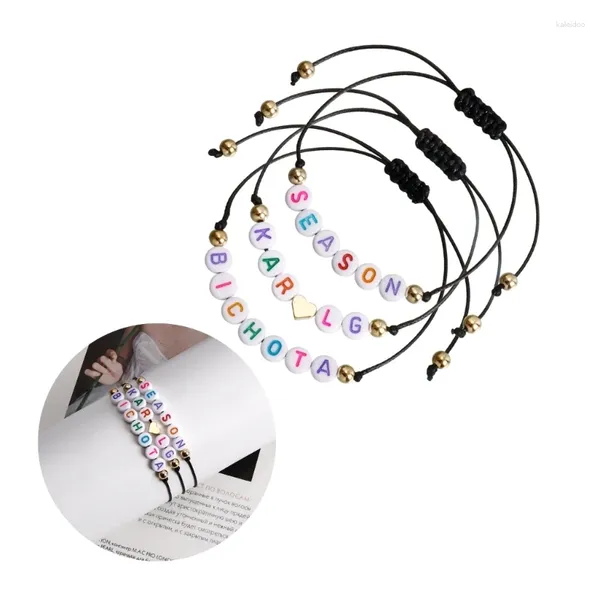 Braccialetti con ciondoli 3 pezzi/set lettere regalo festival a forma di cuore per donne uomini fan mamma