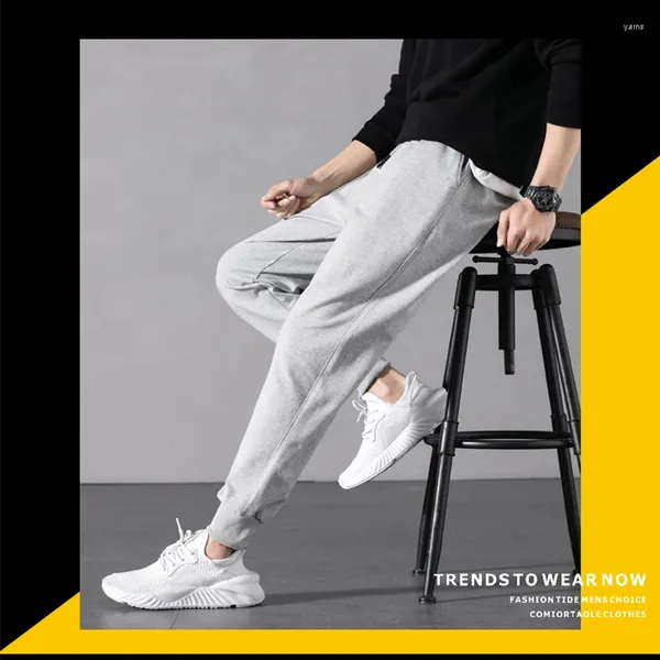 Männer Hosen Casual Business Stretch Slim Fit Elastische Taille Jogger Koreanische Klassische Schwarz Grau Männliche Marke Hosen