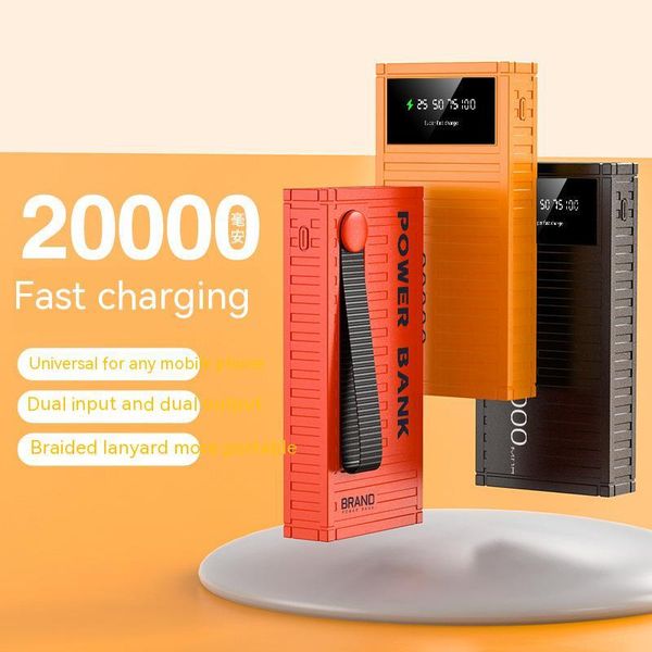 2023 Nieuwe Container Power Bank 20000/50000 Mah Ingebouwde 4 Kabels Type C Usb Pd 20W Voor xiaomi Power Bank Snel Opladen