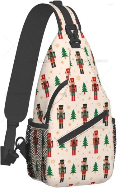 Mochila quebra-nozes sacos de peito férias natal crossbody sling saco viagem caminhadas um tamanho presente de natal ombro casual para mulheres homens