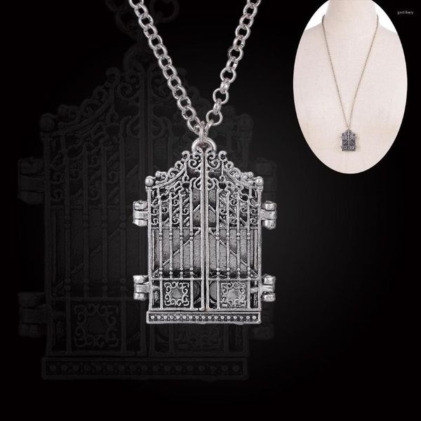 Anhänger Halsketten Vintage Gothic Accessoires Statement Dark Exquisite Bilderrahmen Box Halskette für Frauen Cool Fairy Grunge Schmuck Geschenk