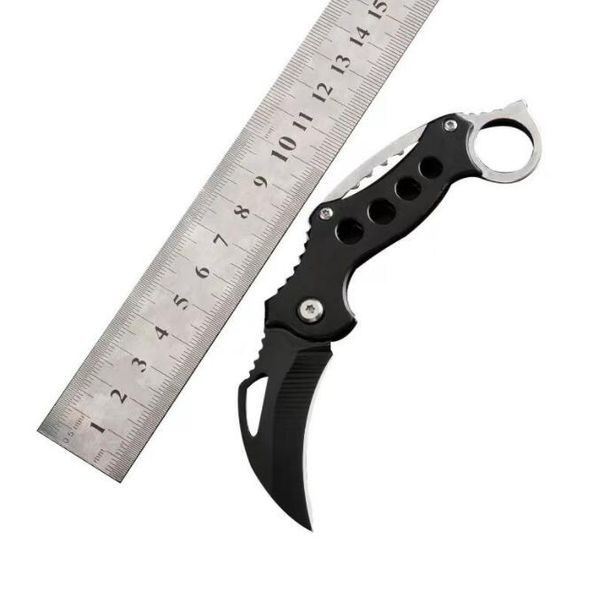 Mini Metall Valorant Schlüsselanhänger Tragbares faltbares Taschenmesser Karambit-Trainingsmesser Outdoor-Camping taktische Jagdmesser