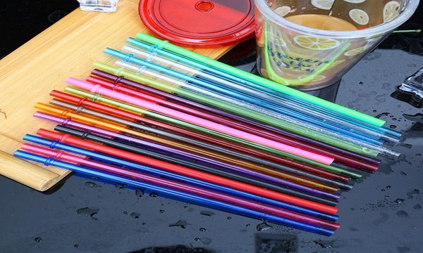 105 Zoll bunte Trinkhalme aus Kunststoff, 26 cm, wiederverwendbare Strohhalme für große, dünne Trinkgläser, PP-Strohhalme in Bonbonfarben, auch für Cocktailbars7722180