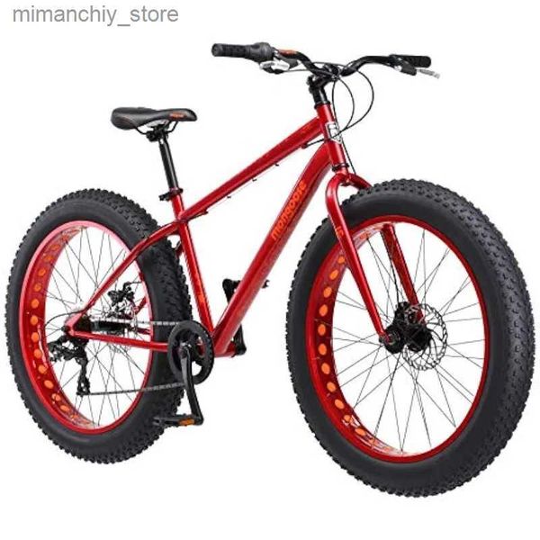 Biciclette Aztec Fat Tire Bike da uomo e da donna Telaio in acciaio da 18 pollici Ruote da 26 pollici Pneumatici tassellati da 4 pollici Rosso Q231129