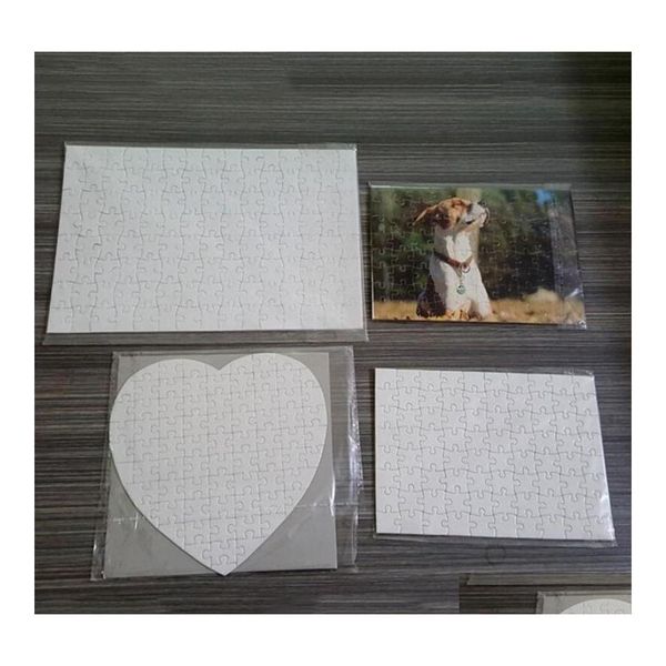 Favore di partito Sublimazione Blank Pearl Light Cercapersone Puzzle Heart Love Shape Puzzle Transfer Stampa Materiali di consumo Giocattoli per bambini Regali Dhs S Dhbfr