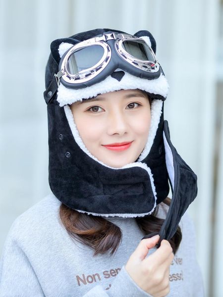 Beanies Beanie/Skull Caps Hat Female Han Edition Warm The Cold Winter Wind Cycling With Velvet Joker Cute Qiu Dong Lei Feng Men Cotton