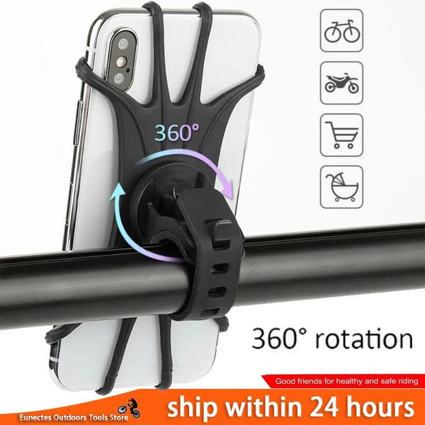 Suportes de montagem de telefone celular 360 Rotatable Silicone Bicicleta Suporte Equilíbrio Carro Motocicleta Suporte GPS Suporte para P40 231128