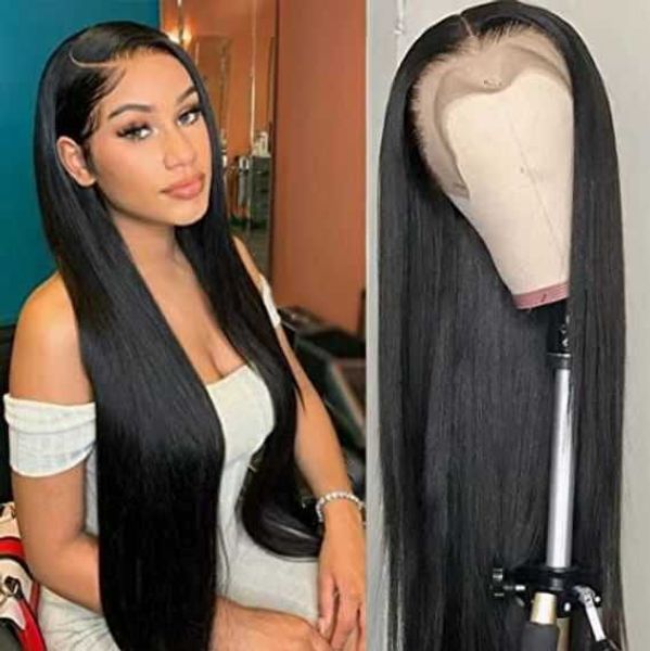 Perucas sintéticas peruca dianteira do laço qualquer mudança de cor penteado mudar cabelo reto qualquer forma de rosto peruca feminina