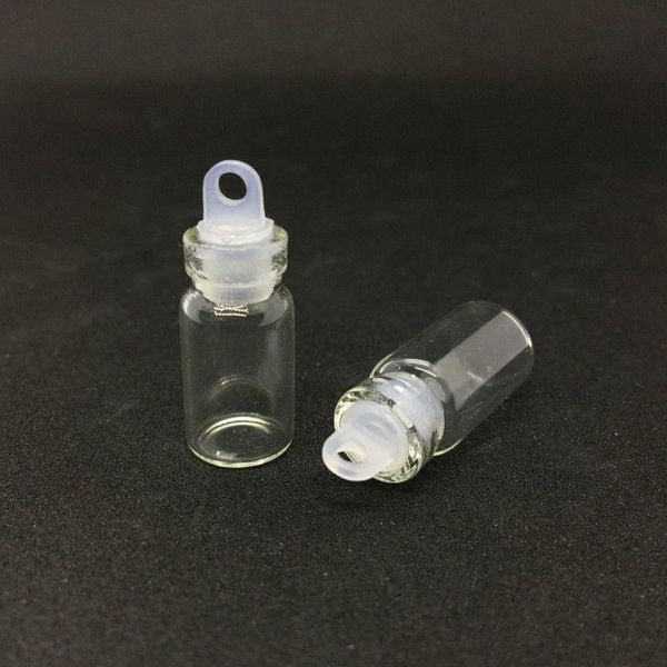 Frascos de vidro transparente de 1ml com plugue de plástico Mini garrafa de vidro Frascos de amostra vazios Pequenos 22x11mm (Altura xDia) Garrafas de desejos artesanais fofas Lrnun