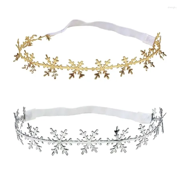 Acessórios de cabelo N80C Tecido Delicado Hairbands Flocos de Neve Headwear de Natal para Crianças