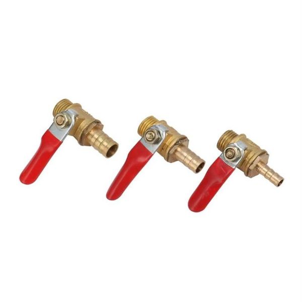 Válvula de água esférica com rosca macho de latão, 1/4, para 6, 8, 10mm, universal, conector de interface de tubo de torneira, irrigação de jardim, interruptor de fluxo de água, 244e