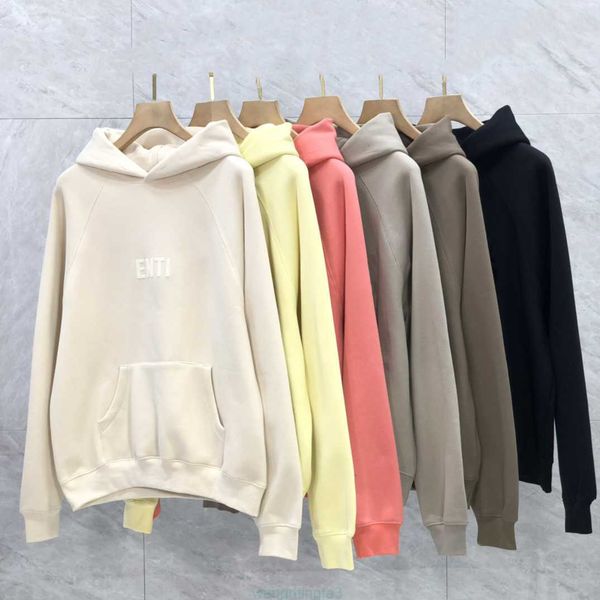 S9kt Мужские и женские толстовки Essentialhoody Set Пуловер Track Sweat 3d Прорезиненный мягкий на ощупь High Street Designer Ess Oversized Crewneck