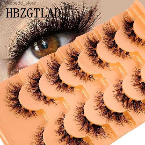 Falsche Wimpern Neue 7 Paar Nerzwimpern Unsichtbares Band Feenwimpernverlängerung Natürliche falsche Wimpern 3D Faux Fluffy Wispy Nerzgefälschte Wimpern Q231129