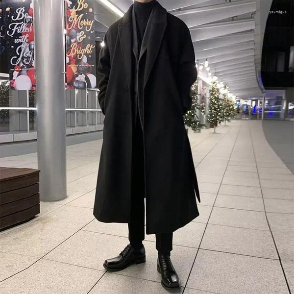 Männer Graben Mäntel 2024 Frühling Koreanische Mode Mantel Für Männliche Lange Windjacke Streetwear Männer Mantel Oberbekleidung Kleidung