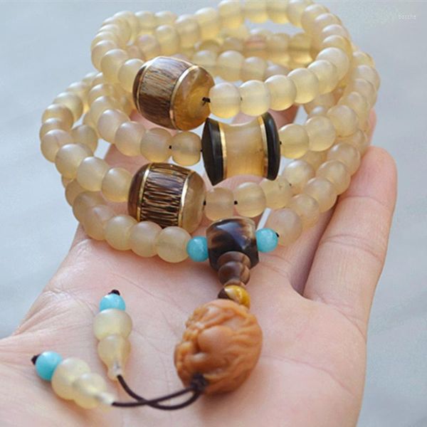 Strang Großhandel Natürliche Schafe Klaue Armbänder Buddha Perlen Handschnur Für Frauen Männer Rosenkranz Original National Wind Schmuck JoursNeige