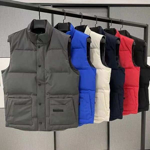 Parkas masculinas de inverno para homens e mulheres colete aquecido sem mangas jaqueta clássica de penas weskit jaquetas casuais com capuz ganso coletes casaco puffer doudoune homme parka