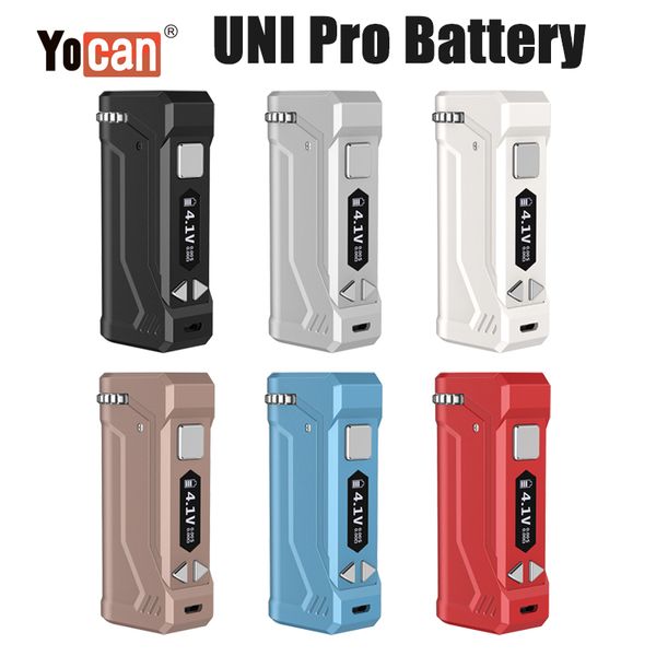 Orijinal Yocan Uni Pil Vape Ön ısıtma 650mAh Patronlar Ayarlanabilir Voltaj Mod E CIGS PAYS 510 İplik Kartışları için