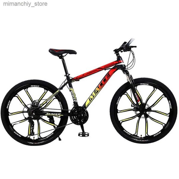 Bicicletas 26 polegadas mountain bike 24 velocidades bicyc duas cores processo de cozimento alto rolamento quadro de aço carbono freio a disco dianteiro e traseiro q231129