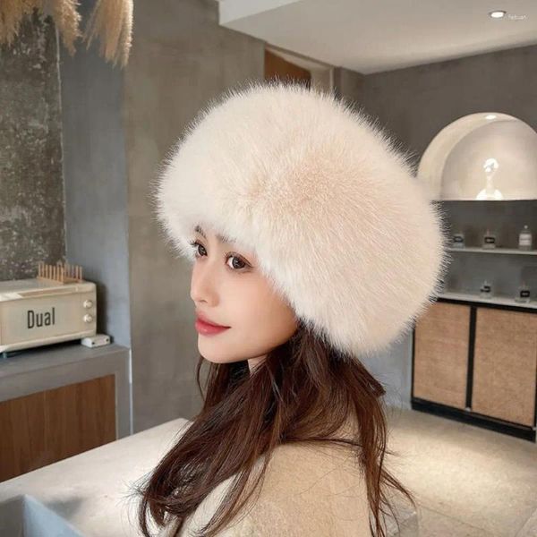 Beralar Akrilik Elyaflar Sahte Kürk Şapka Moda Kabarık Rusça 8 Renk Kadınlar Tüylü Açık