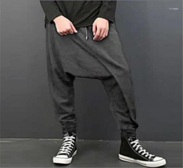 Men039s Hosen Plus Größe Männer Casual Drape Drop Crotch Harem Hiphop Hosen Baggy Tanzen Gothic Punk Stil Men12812807