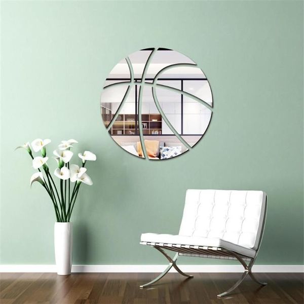 Наклейки на стену баскетбольная детская комната украшения спальня домашний декор зеркальная поверхность акриловая самоклеящаяся наклейка Mural300M