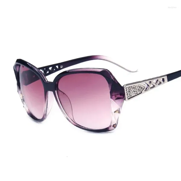 Sonnenbrille Mode quadratische Frau große lila Sonnenbrille weibliche Spiegel Shades Damen feminino