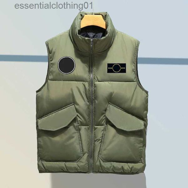 Piumino da donna Parka da uomo canotta giacca calda senza maniche invernale leggera piumino impermeabile con cerniera autunno colletto rialzato top L231129