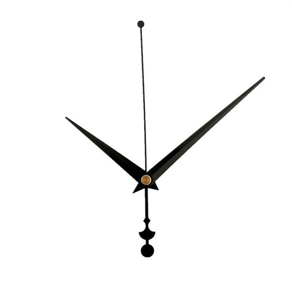 Relógio de quartzo preto longo, mecanismo de movimento, mãos de metal, ponteiros para relógio de parede diy, acessórios de reparo 247b