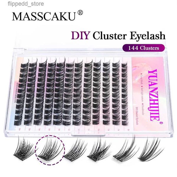 Cílios Postiços 12Linhas DIY Grande Capacidade Dovetail Extensão de Cílios Firme Fácil-enxerto Cílios Mix Comprimento C / D Curl Lashes Cluster Fita Macia Q231129