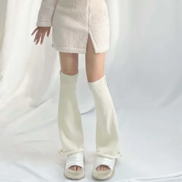 Женские носки с рогом, однотонные аксессуары для костюмов Лолиты для девочек, широкий вязаный длинный чехол для ног