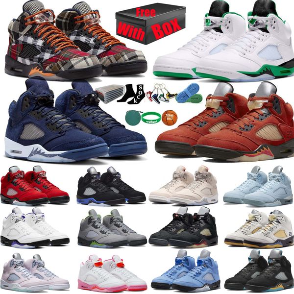 5 Basketballschuhe für Männer und Frauen, 5s Plaid Racer Blue Bird Concord Aqua Midnight Navy Georgetown Green Photon Dust Shattered Backboard Herren-Trainer, Sport-Turnschuhe