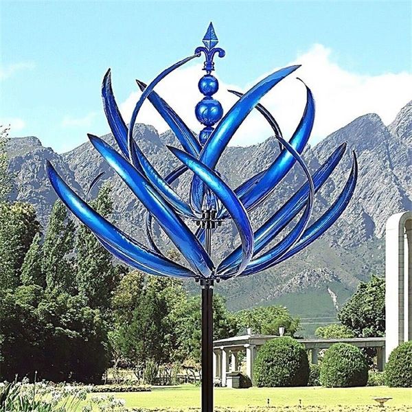 Decorações de jardim Harlow Wind Spinner Rotator 3D Powered Escultura Cinética Gramado Moinho de vento de metal jardinagem Quintal e jardim decorati2117