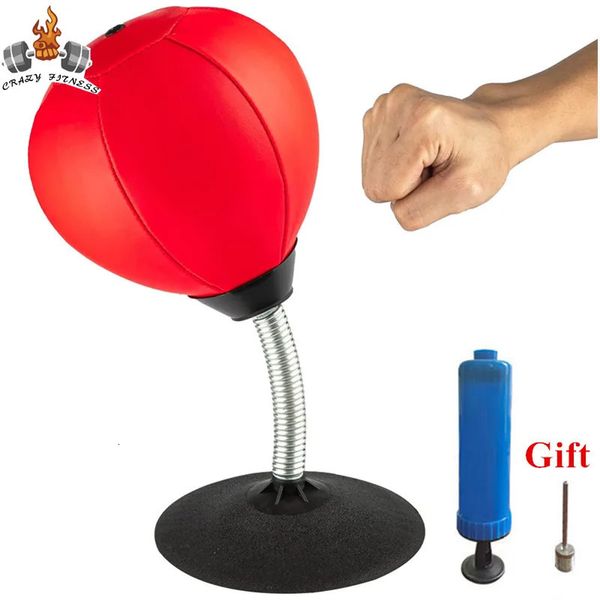 Saco de Areia Stress Buster Desktop Perfuração com Sucções PU Inflável Alívio Boxe Bola Muay Tai MMA Exercício Equipamento Esportivo 231128