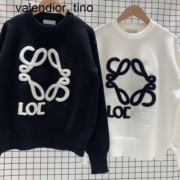 Nuova felpa maglione ricamato loe designer girocollo felpa con cappuccio manica lunga inverno caldo pullover maglioni da donna di lusso da uomo