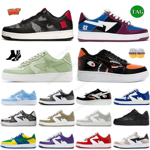 Mode Laufschuhe für Männer Frauen sk8 sta Schwarzes Lackleder Blue Shark JJJJOUND X White Navy Pastel Pack Sax Pink Green Sneakers Bapedstaes Jogging Sports